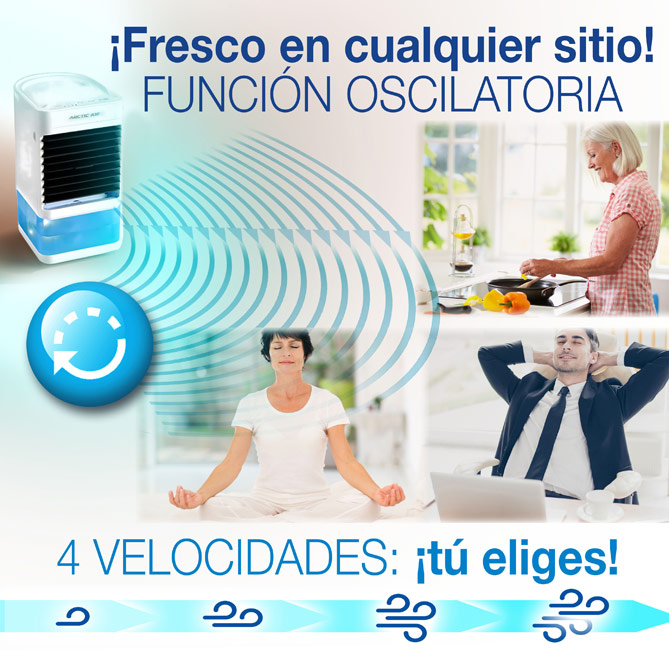 Enfriador ARCTIC AIR COLORS: SUPERCOMPACTO Y PORTÁTIL