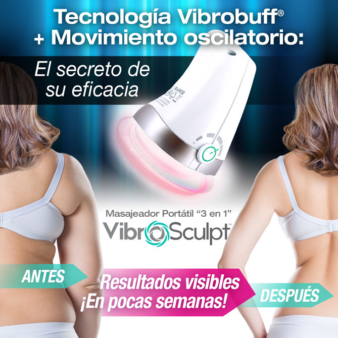 Masajeador Portátil “3 en 1” VIBRO SCULPT: Con 3 cabezales intercambiables
