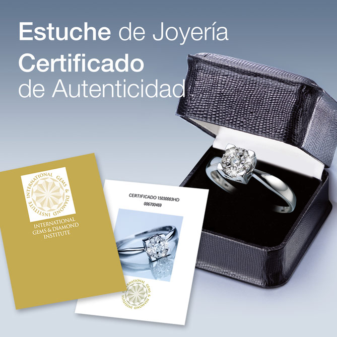 Anillo Pasion de Diamantes: Recibirás tu Anillo Pasión de Diamantes en su estuche de joyería, acompañado de su correspondiente Certificado de Autenticidad.