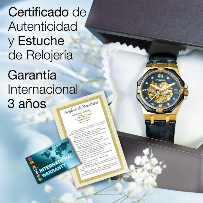 Reloj-Joya ATTITUDE Automatic: Presentado en un elegante estuche con sus correspondientes Certificados de Autenticidad